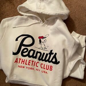 H&M Peanuts Athletic Club Snoopy Baseball Hoodie
